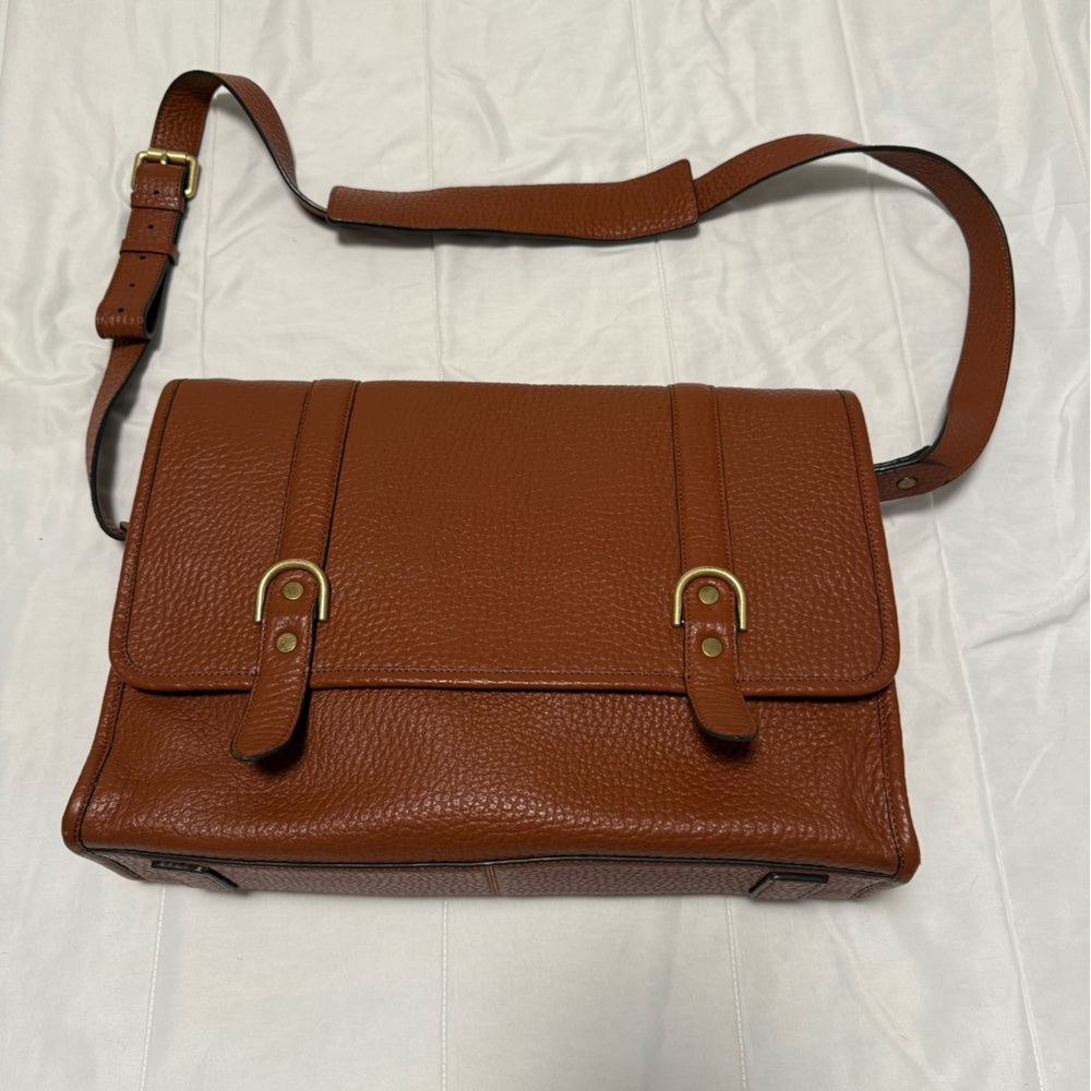 Cole Haan Leather Messenger Bag with Structured Design